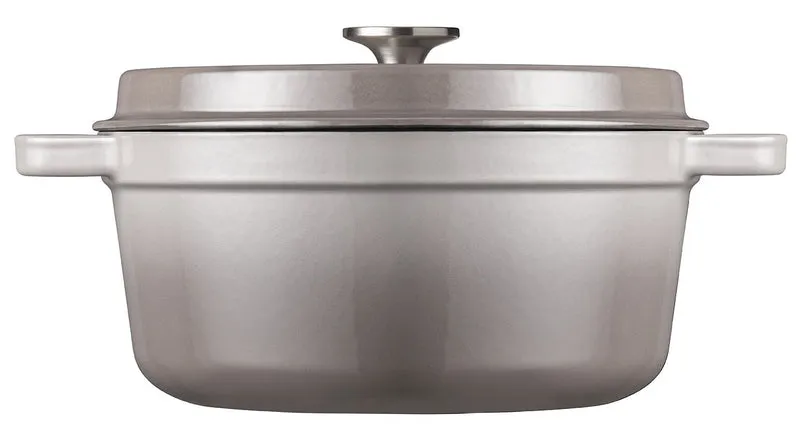 Sola Bräter mit Deckel Gusseisen - Grau - ø 24 cm / 3.2 Liter - Emaillierte Antihaftbeschichtung