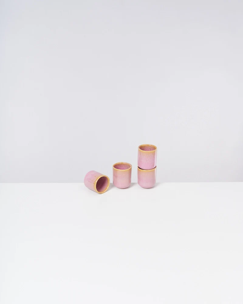 Copa Alto Espressobecher gelb rosé 4er-Set