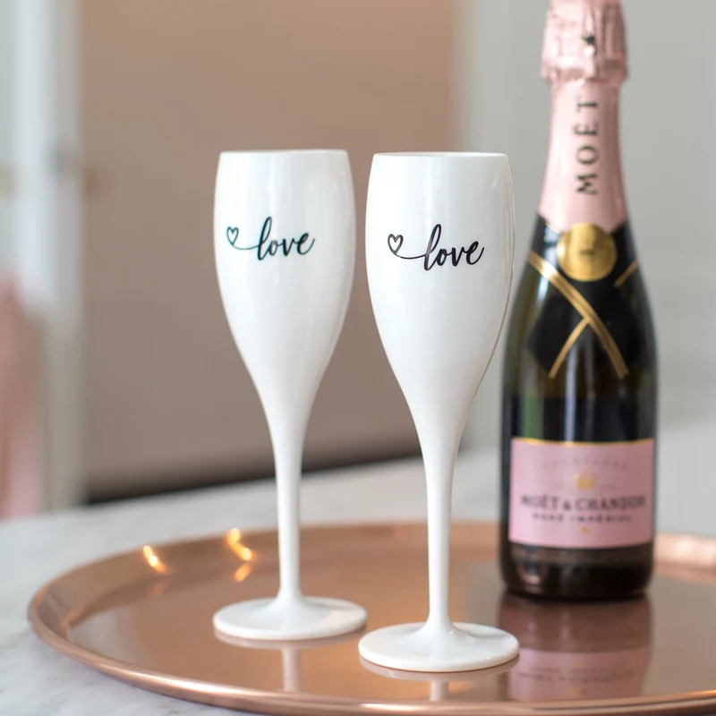 Sektglas mit Druck CHEERS No. 1 - LOVE EDITION 2er-Set