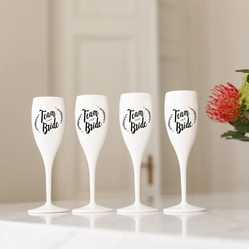 Sektglas mit Druck CHEERS No. 1 TEAM BRIDE
