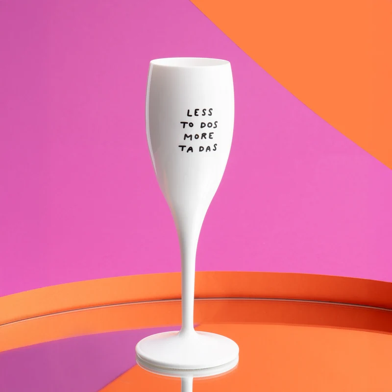Glas mit Druck CHEERS No. 1 LESS TO DOS MORE TA DAS