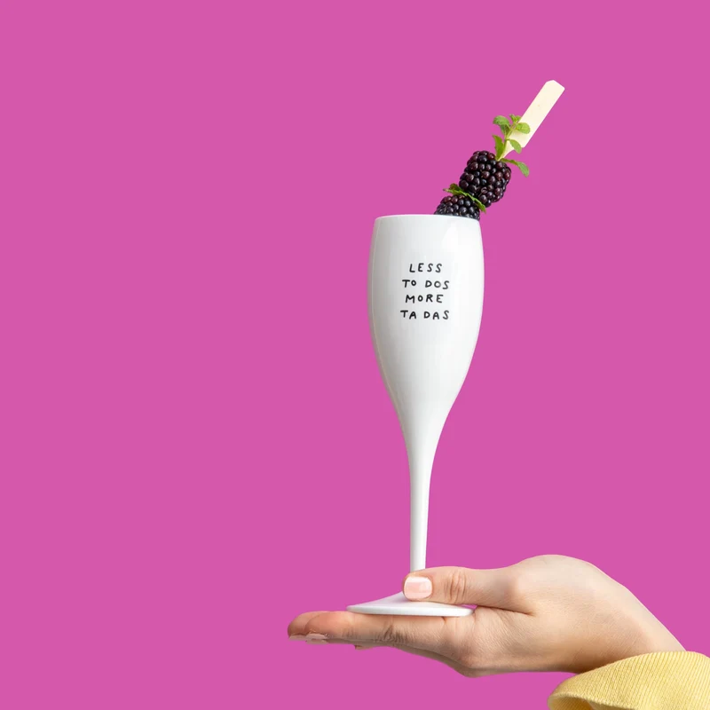 Glas mit Druck CHEERS No. 1 LESS TO DOS MORE TA DAS