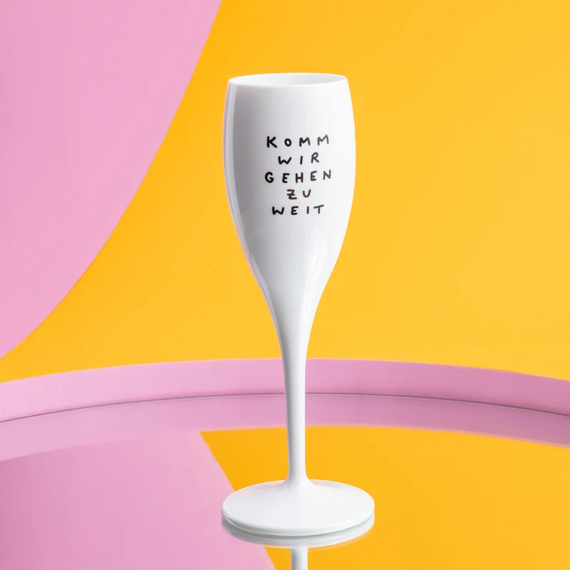 Glas mit Druck CHEERS No. 1 KOMM WIR GEHEN ZU WEIT
