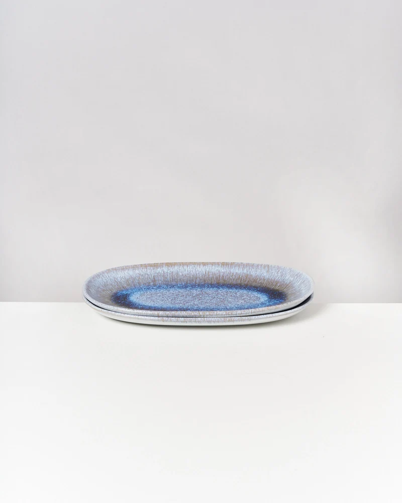 Melides Servierplatte L stoneblue