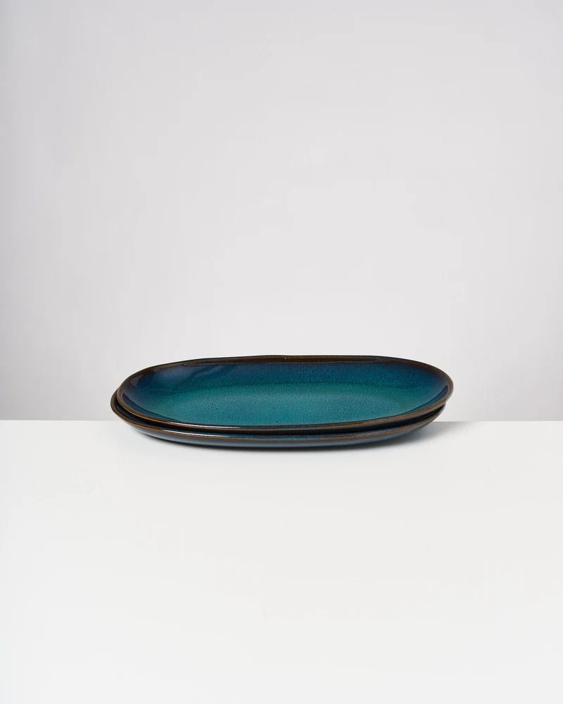 Melides Servierplatte L oceanblue