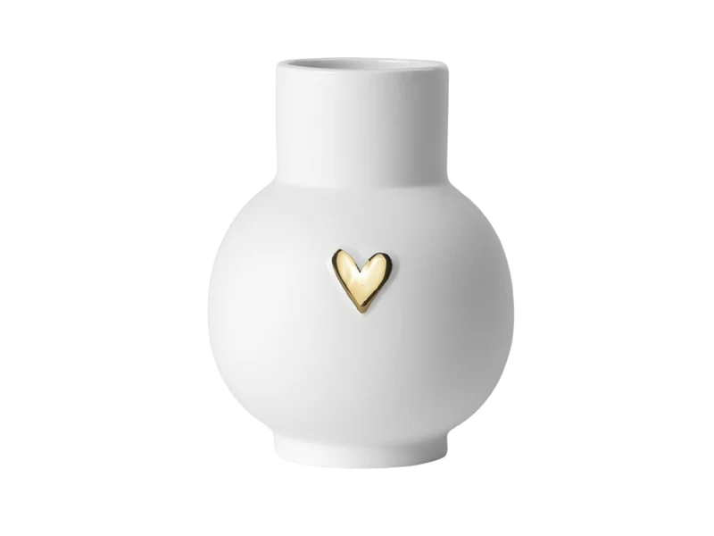 räder Kugelvase Herz gold weiß 13cm