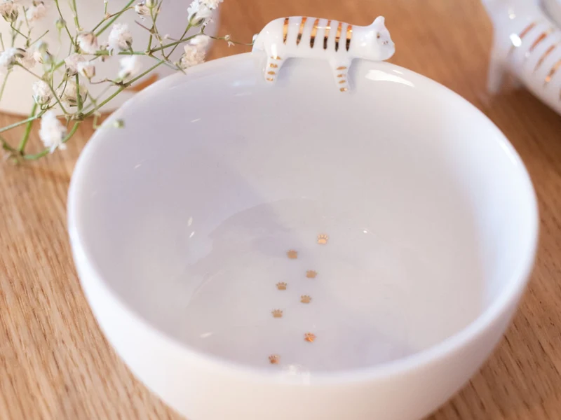 räder Porzellangeschichten Schale Katze weiß 5,5cm