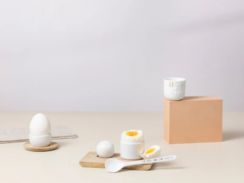 räder Eierbecher mit Unterteller Weichei weiß 7x3cm