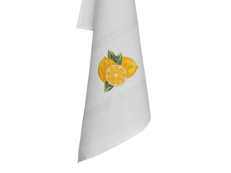 Vista Portuguese Geschirrtuch Lemon weiß 50x70cm