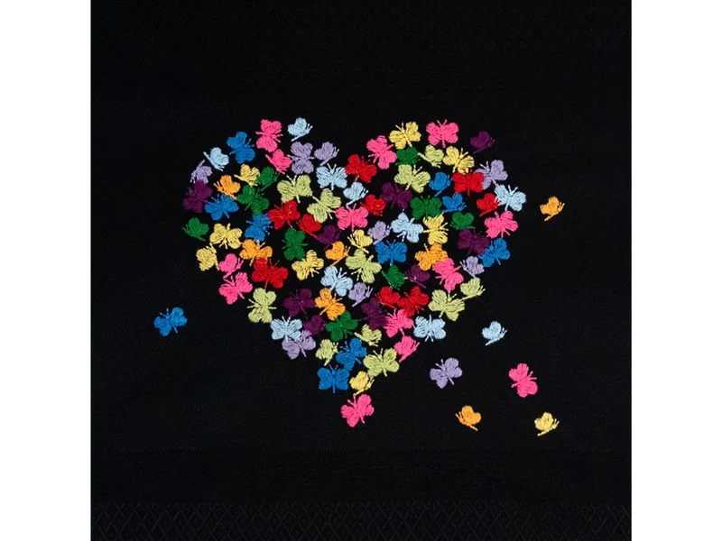 Vista Portuguese Geschirrtuch Heart of Butterfly schwarz 50x70cm