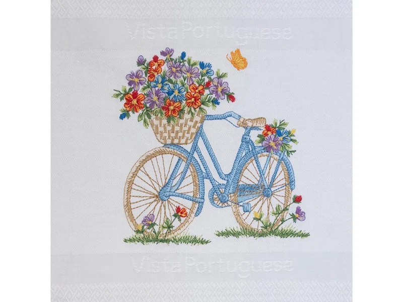 Vista Portuguese Geschirrtuch Bicycle weiß 50x70cm