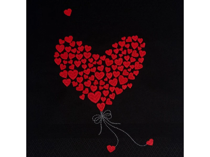 Vista Portuguese Geschirrtuch Flying Heart schwarz 50x70cm