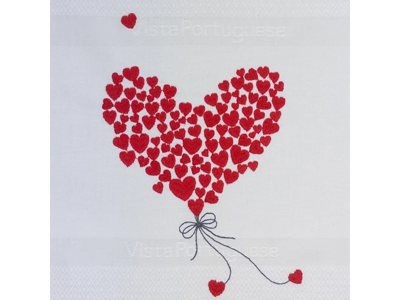 Vista Portuguese Geschirrtuch Flying Heart weiß 50x70cm