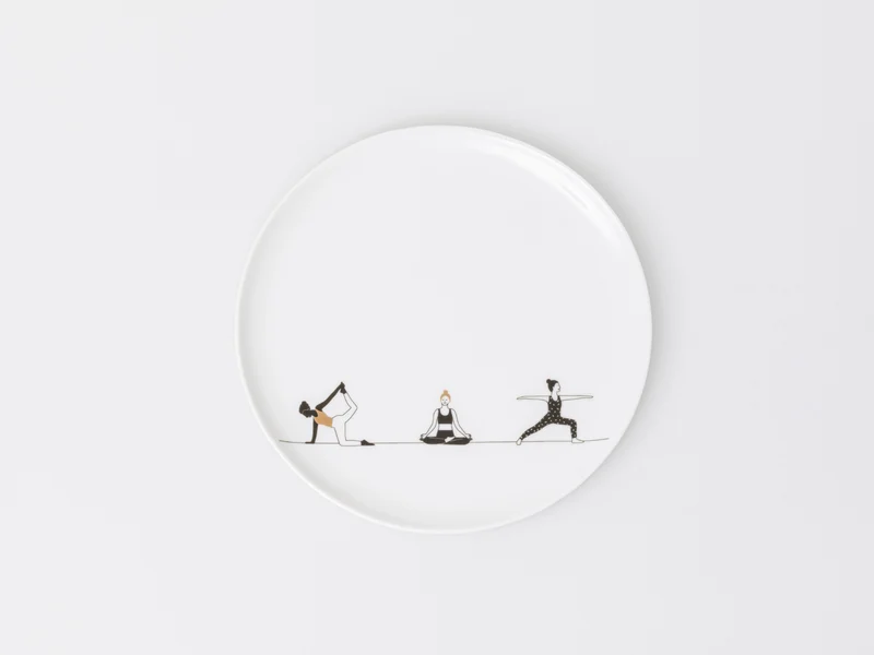 räder Hobby Geschenkteller Yoga weiß 15cm
