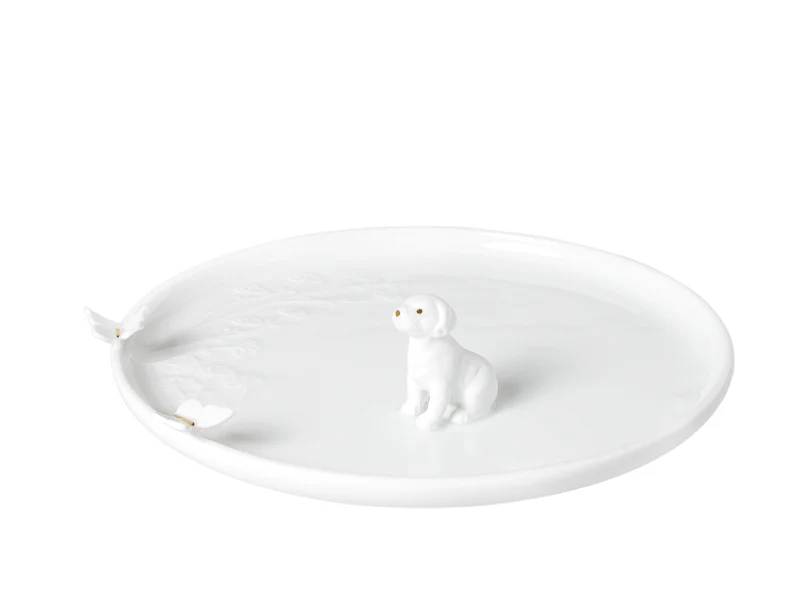räder Porzellangeschichten Teller Hund weiß 17cm