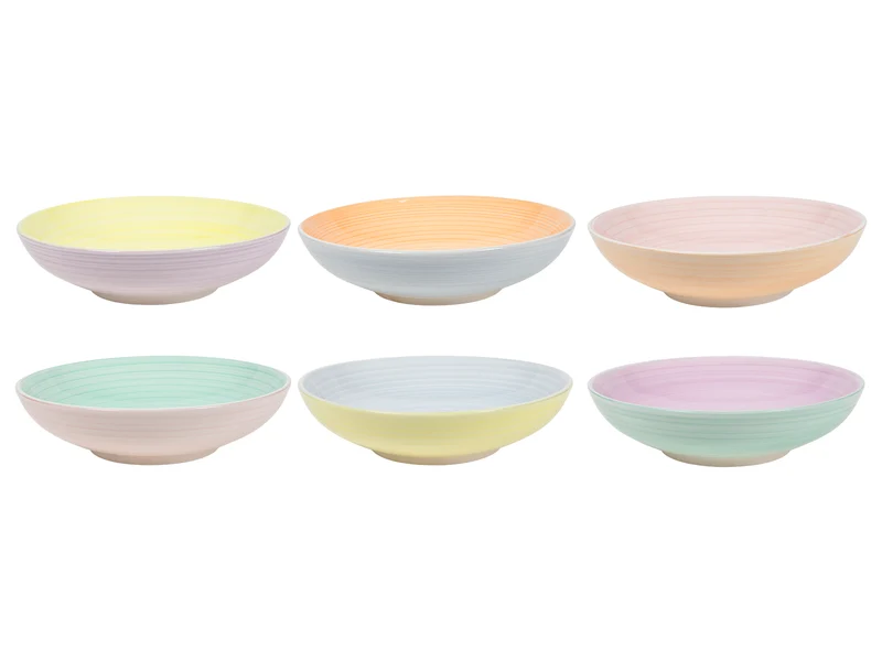 Cookinglife Tiefe Teller / Pastateller Pastel Harmony Ø 23 cm - 6 Stück