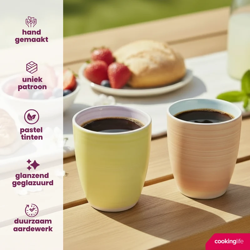Cookinglife Kaffeebecher Pastel Harmony 340 ml - 6 Stück