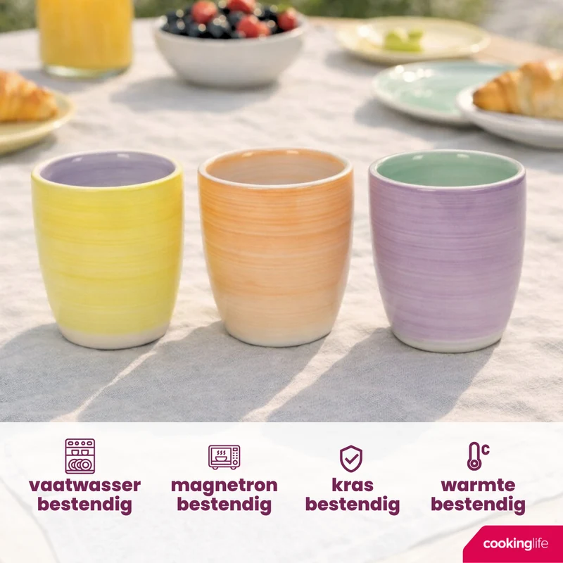 Cookinglife Kaffeetassen / Senseo Tassen Pastel Harmony 180 ml - 6 Stück