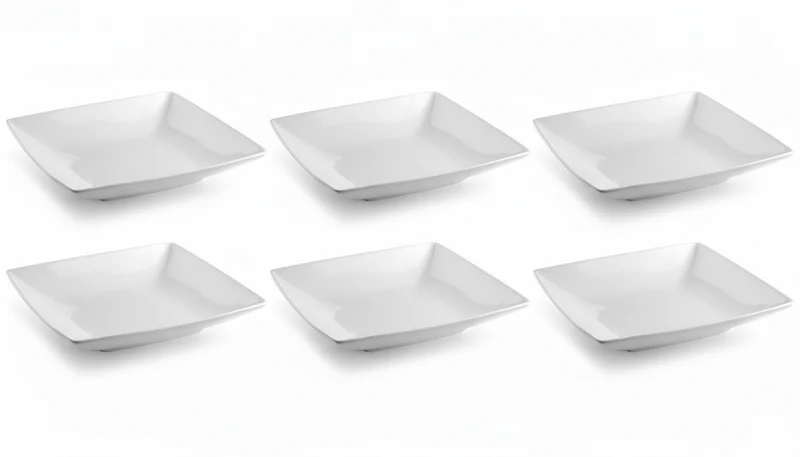 BonBistro Tiefe Teller / Pastateller Yong Squito 22 x 22 cm - Weiß - 6 Stück
