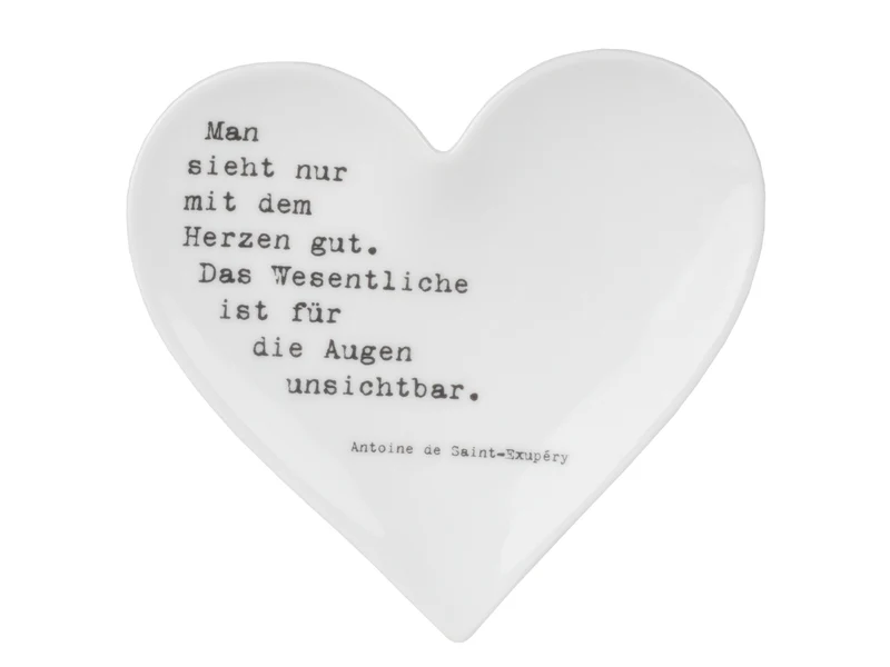 räder Herzteller Man sieht nur mit dem Herzen gut weiß 10x9,3cm