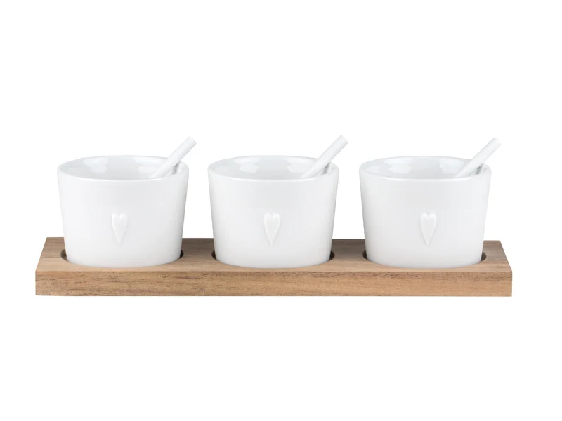 räder Guten Appetit Schalen-Set Dreierlei Herz weiß 7tlg