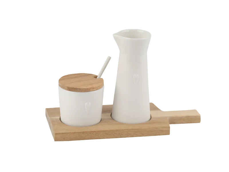räder Guten Appetit Zuckerdose/Milchkännchen Set Herz weiß 2tlg