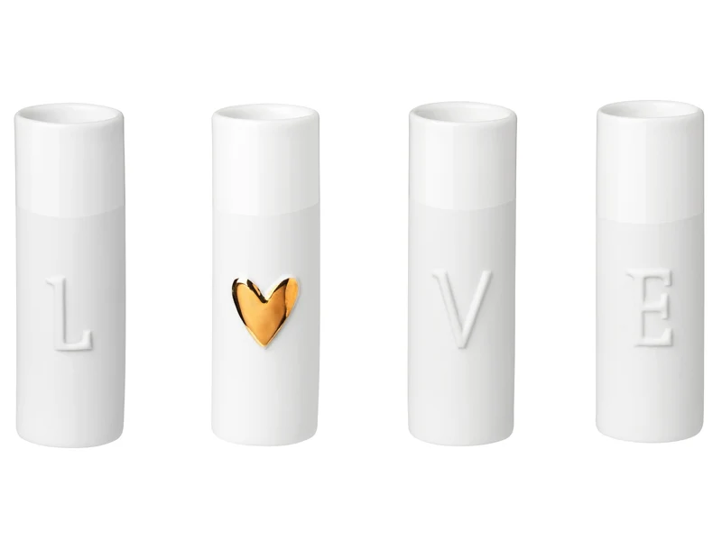 räder Minivasen Love weiß Set4