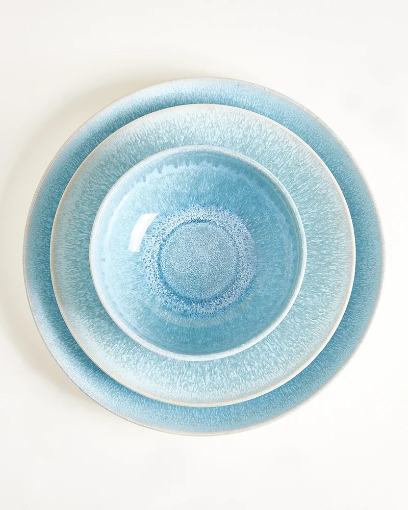 Alcachofra Teller groß grünblau