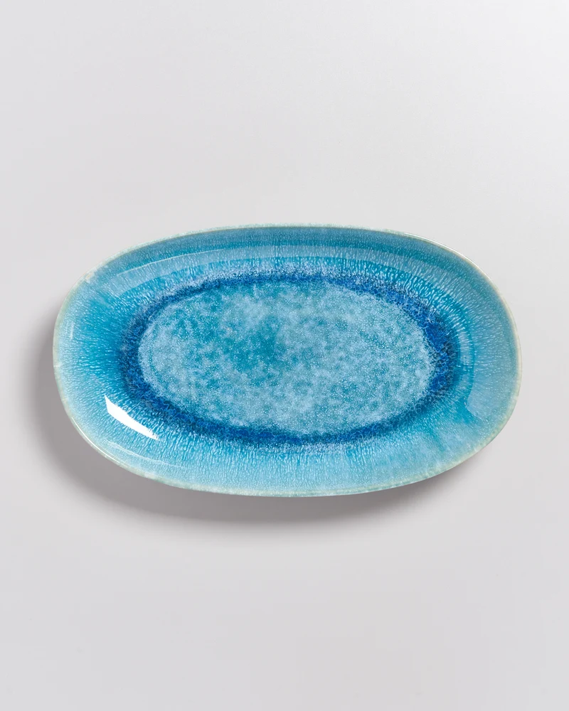 Alcachofra Servierplatte L grünblau
