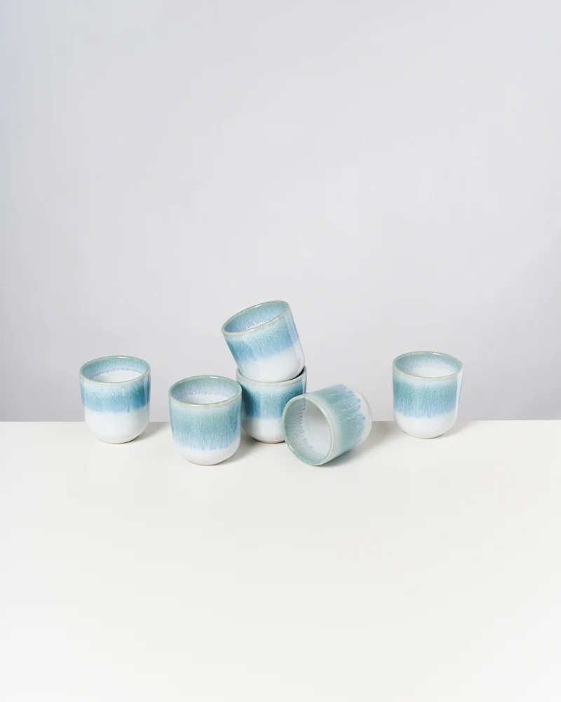 Alcachofra Becher klein grünblau 6er-Set