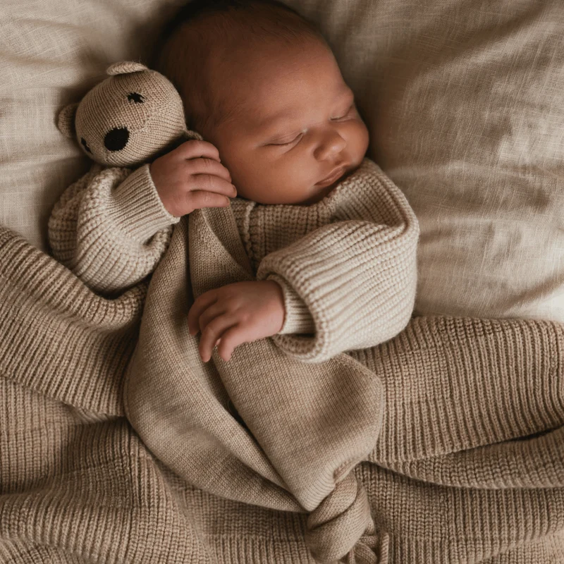 Hvid Babydecke Ivy aus Wolle für Babys