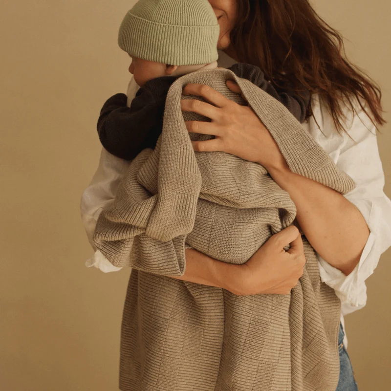 Hvid Babydecke Ivy aus Wolle für Babys