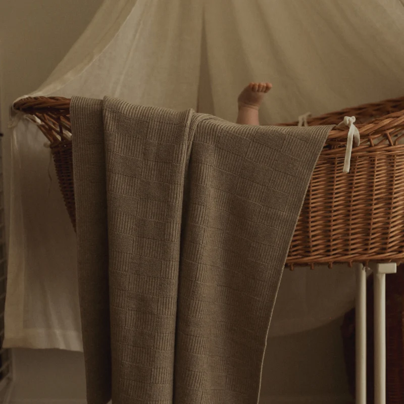 Hvid Babydecke Ivy aus Wolle für Babys