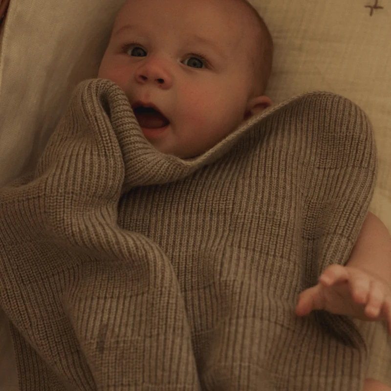 Hvid Babydecke Ivy aus Wolle für Babys