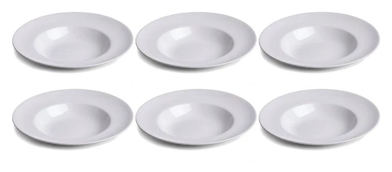 Cookinglife Tiefe Teller / Pastateller – Porzellan – Weiß – Ø 27 cm – 6er-Set