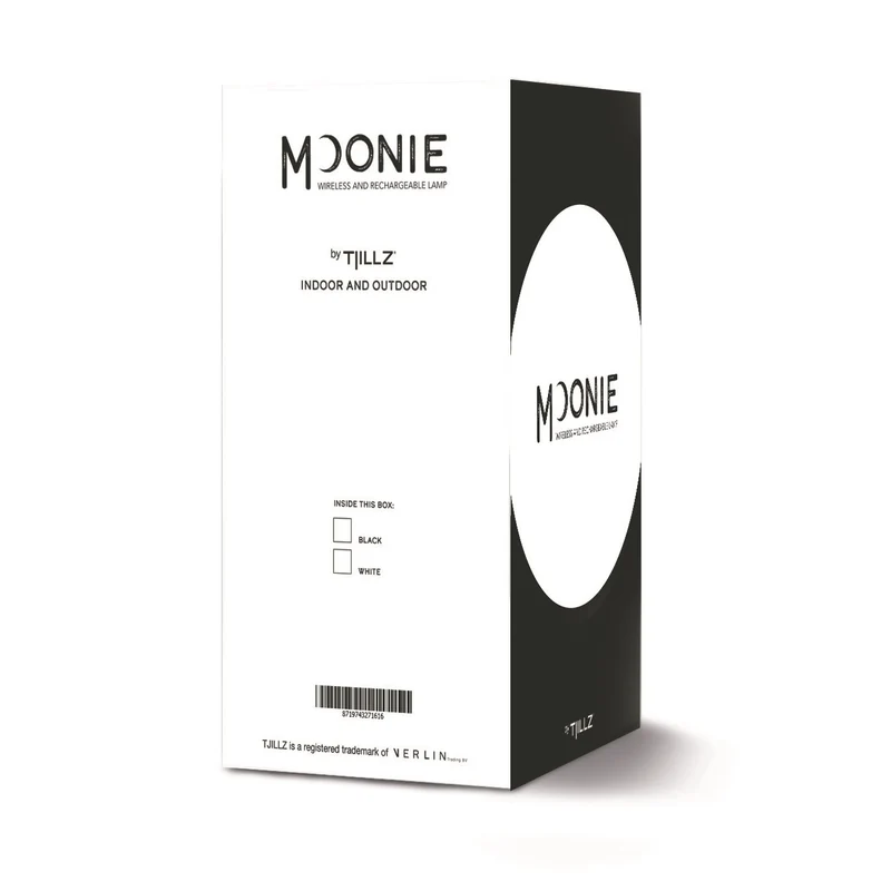 TJILLZ Moonie Black-S 17,5x25cm LED metalen lamp USB oplaadbaar