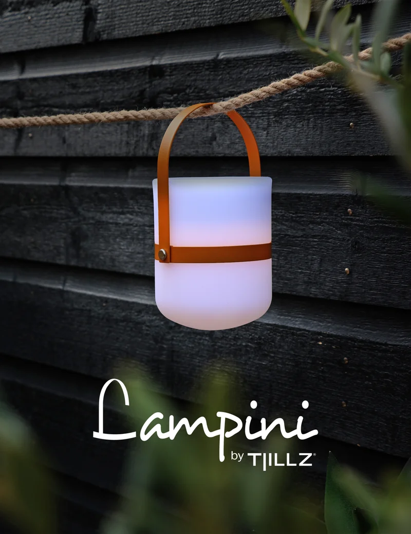 TJILLZ Lampini Antraciet 10x18,5cm LED lamp USB oplaadbaar