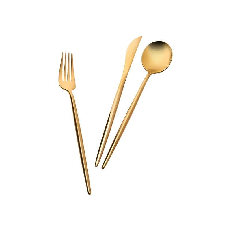 Karaca Jupiter Matte Gold 60-teiliges Besteck für 12 Personen mit Boxed