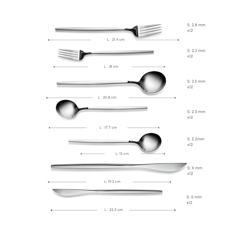 Karaca Orion Platin 12-Personen 84-Teiliges Besteckset