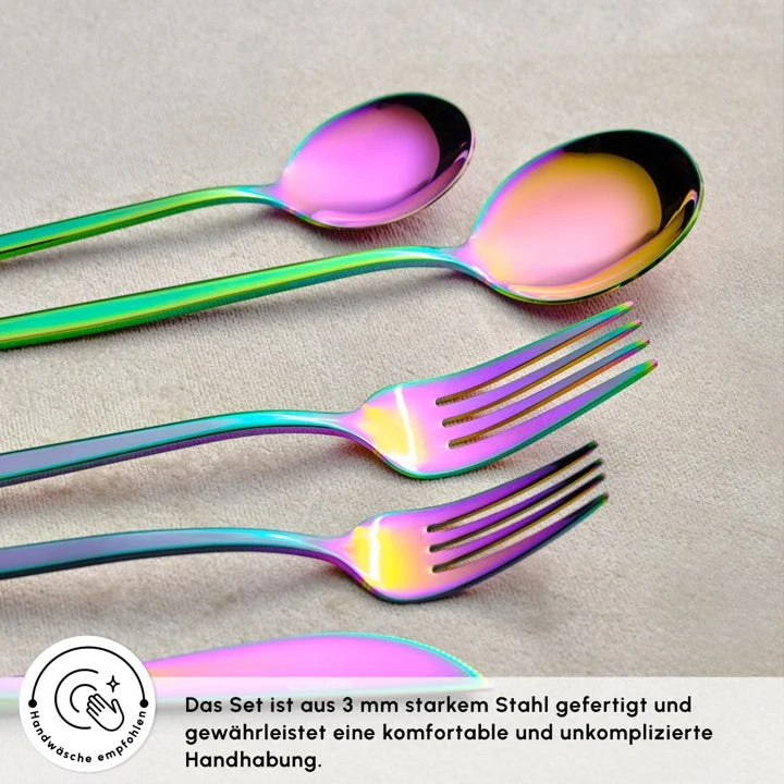 Karaca Orion Rainbow 12-Personen 60-Teiliges Besteckset