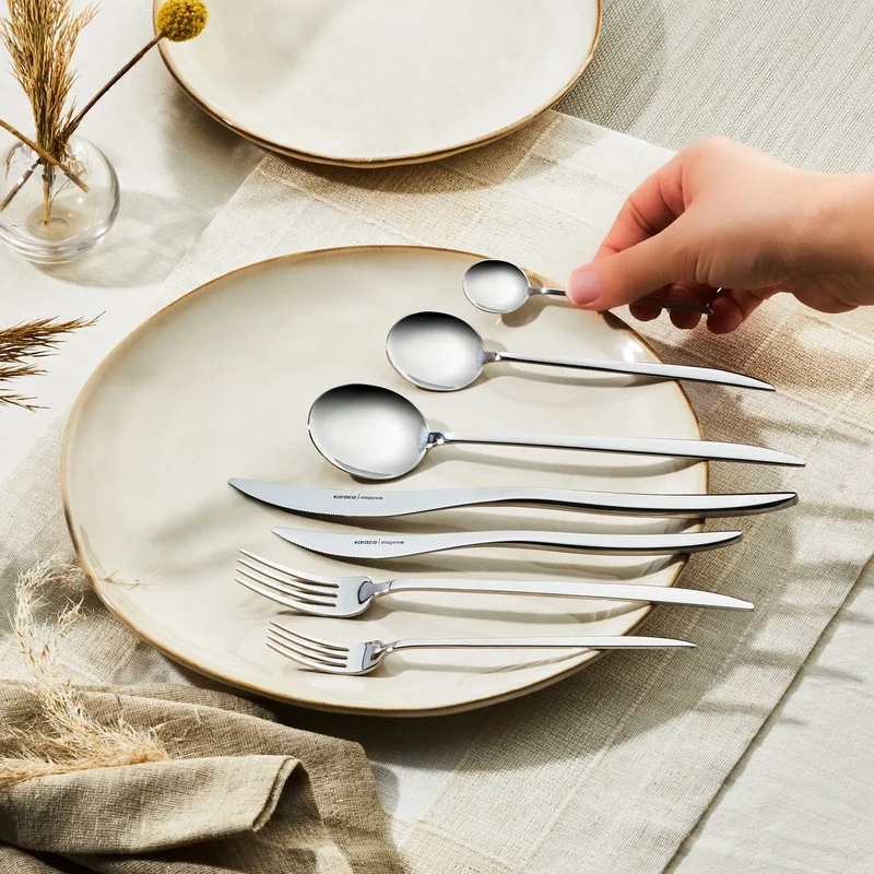 Karaca Amour Elegance Besteckset für 12 Personen 84 teilig