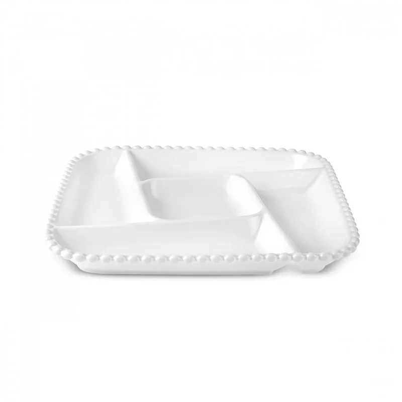 Karaca Carmen Perla Präsentationsplatte mit 5 Fächern, Quadratisch, 27 cm