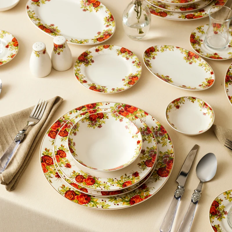 Karaca Elegance Bone Montebello 60-teiliges Tafelservice für 8 Personen