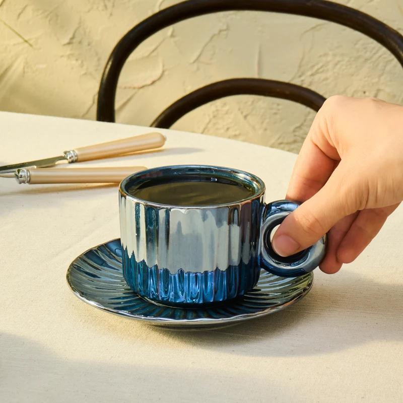 Karaca Arthur Marineblaue Teetasse für 2 Personen, 260 ml
