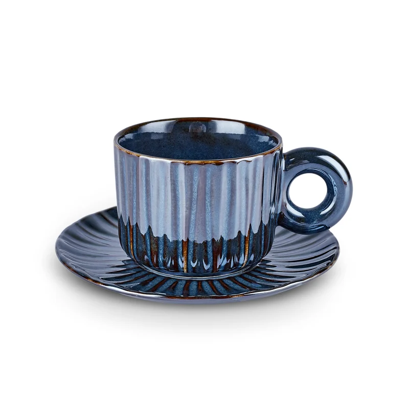 Karaca Arthur Marineblaue Teetasse für 2 Personen, 260 ml