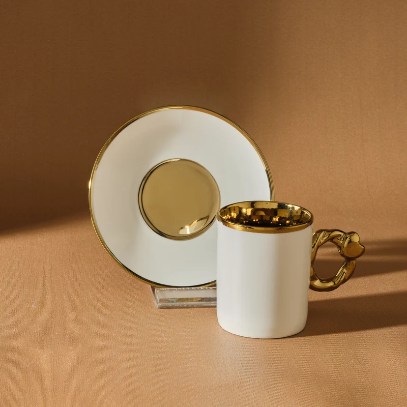 Karaca Herzförmiges Kaffeetassen-Set für 6 Personen – 80 ml