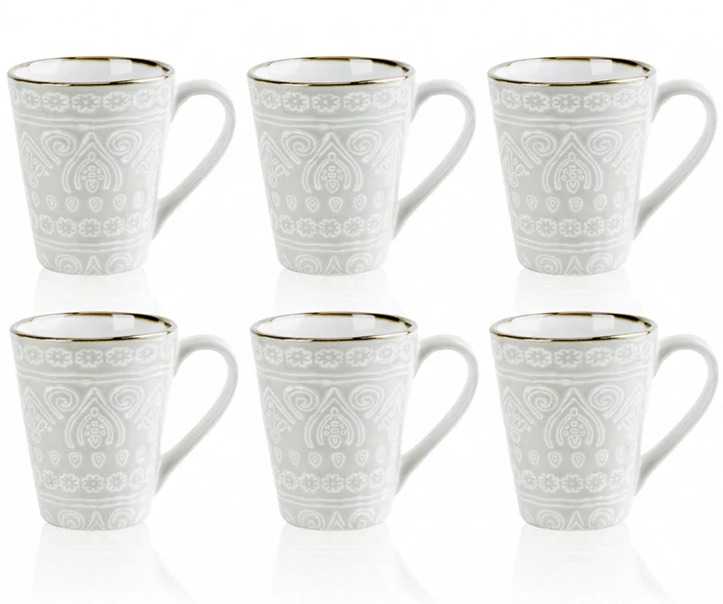 Cosy & Trendy Kaffeetassen Murano Beige 340 ml - 6 Stück
