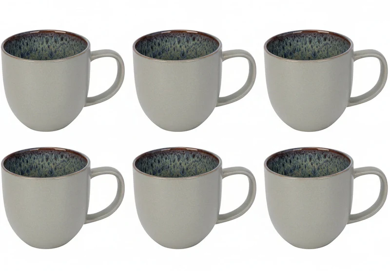 Cosy & Trendy Kaffeetassen Onna Sand-Grün 340 ml - 6 Stück