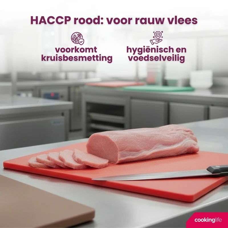Cookinglife Schneidebrett HACCP Rot 45 x 30 cm - für Fleisch