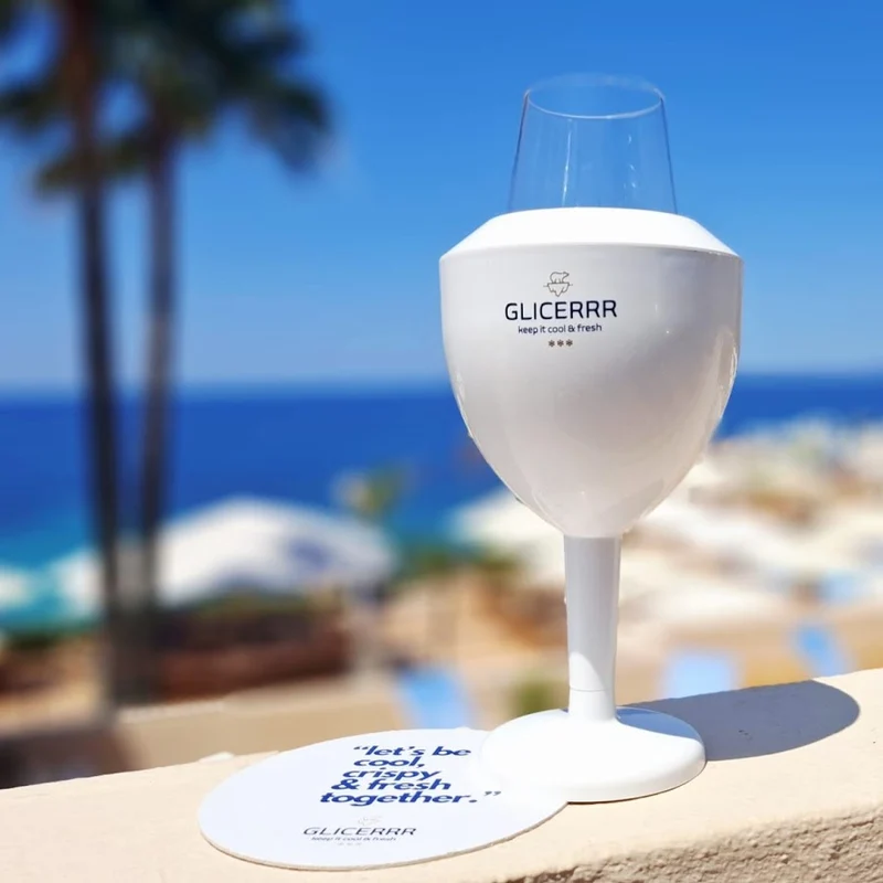 GLICERRR Weinglaskühler- und Halterset + Glas - 4-teilig